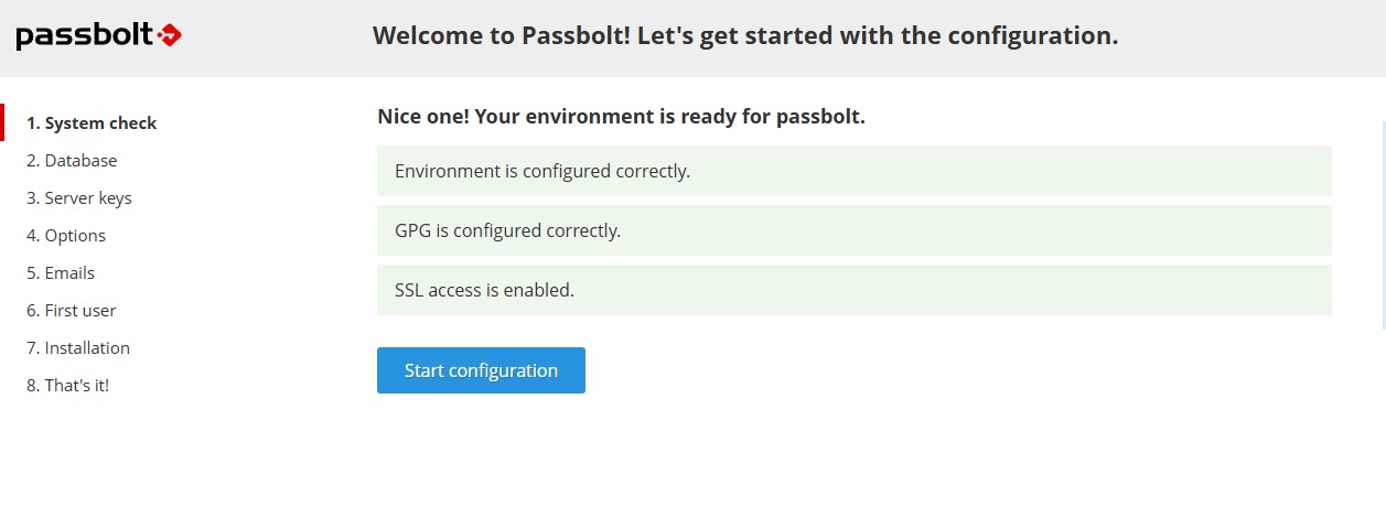 Passbolt - System check