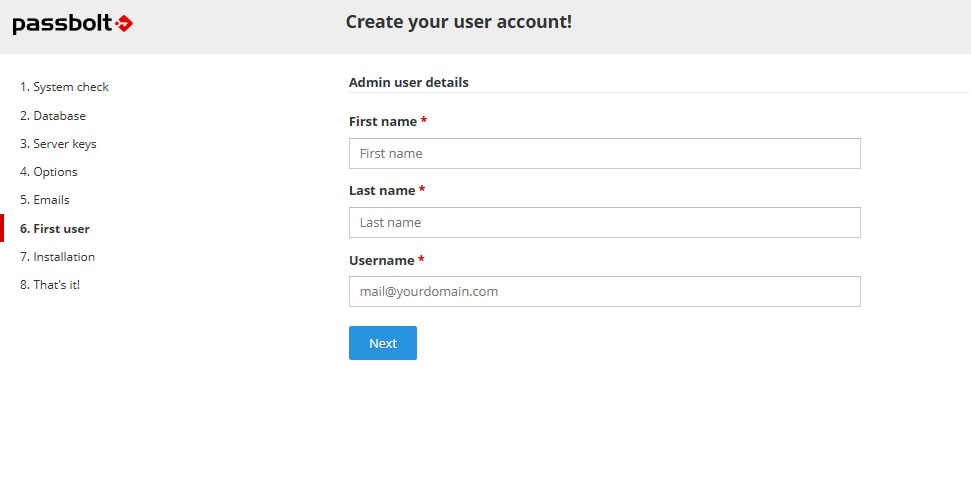 Passbolt - First user