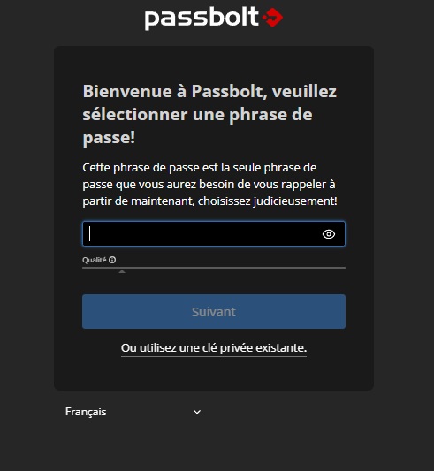 Passbolt - Phrase de passe