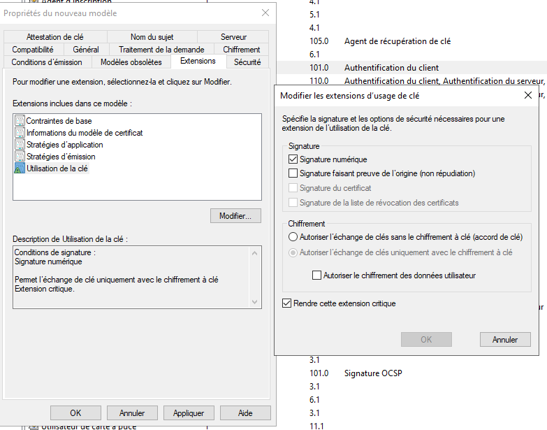 Création de la stratégie d&rsquo;application &ldquo;Remote Desktop Authentication&rdquo; avec son OID