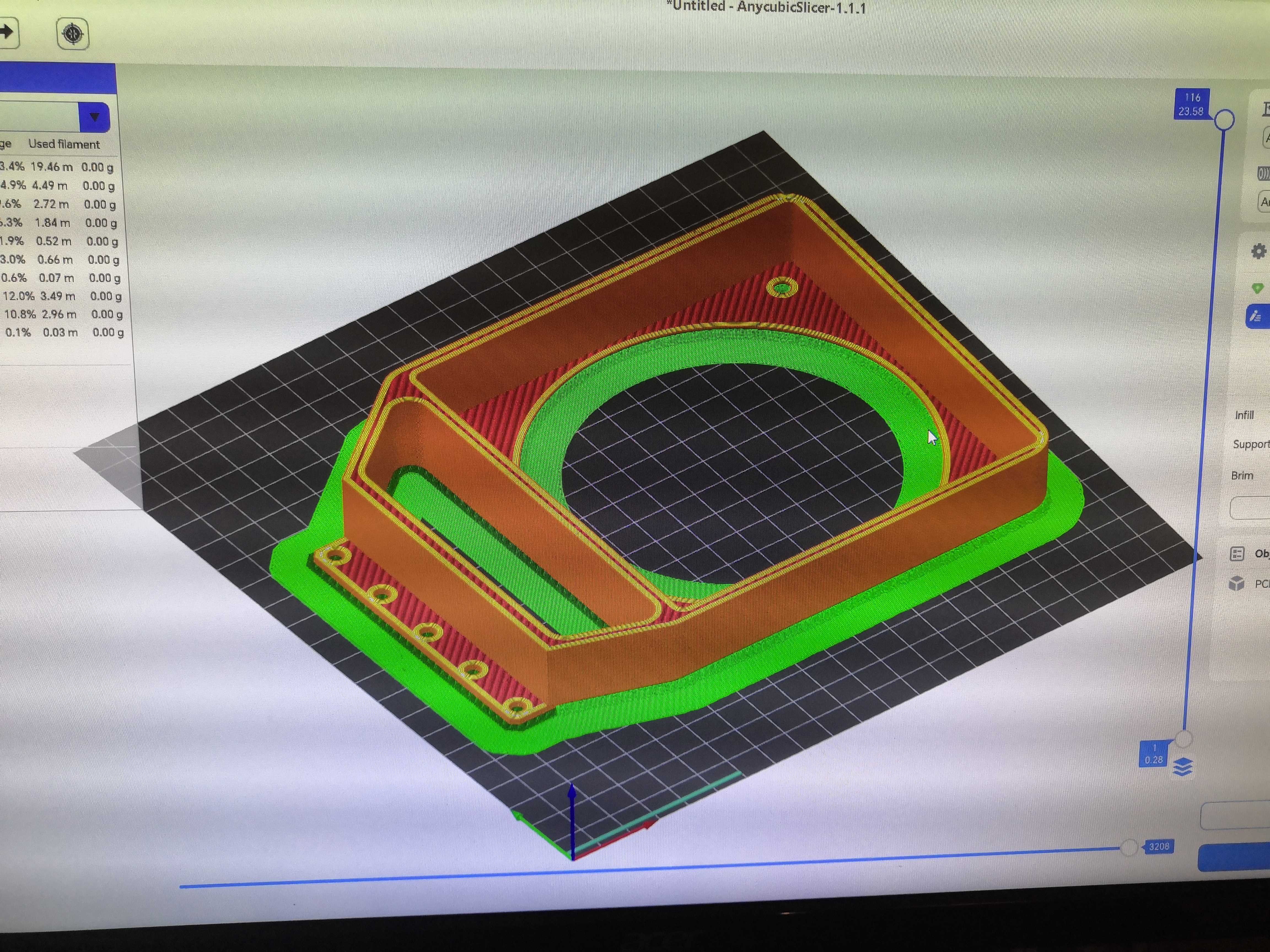 AnycubicSlicer - modèle 3D du bracket PCIe ventilateur