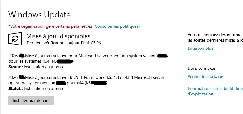 Windows Update GUI - updates en attente